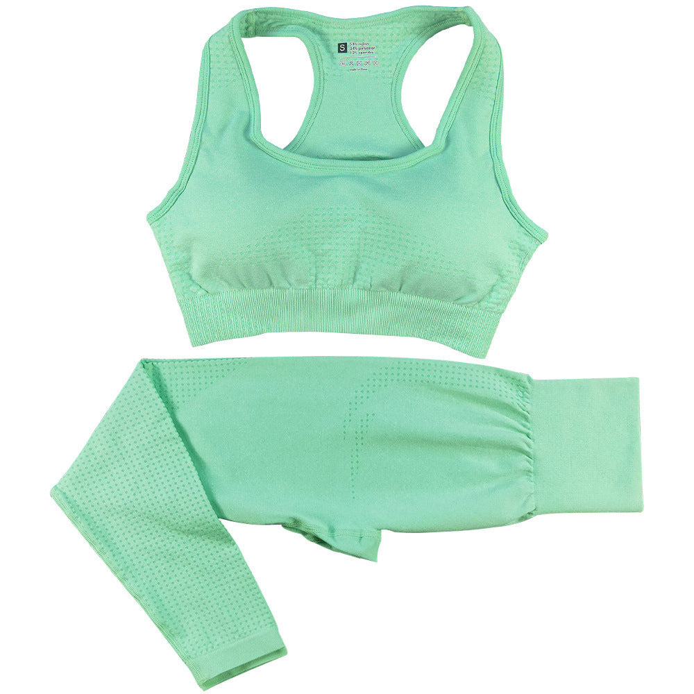 2PCS Seamless Yoga Set Women - High Waist Leggings & Crop Top | Workout Gym Fitness Sportswear