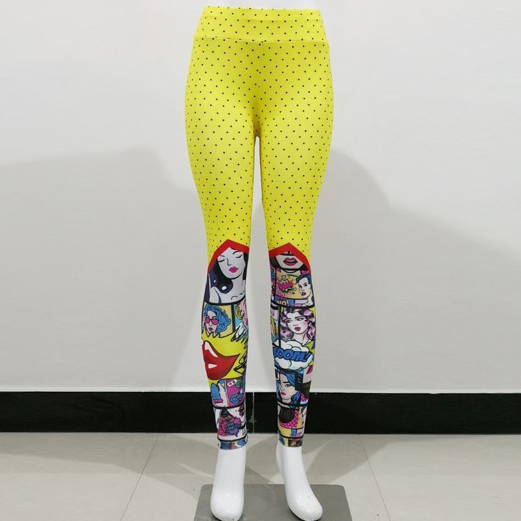 Funny Cartoon Leggings Female High Waist Printing Pant Leggings Fitness Sports Pants trendy