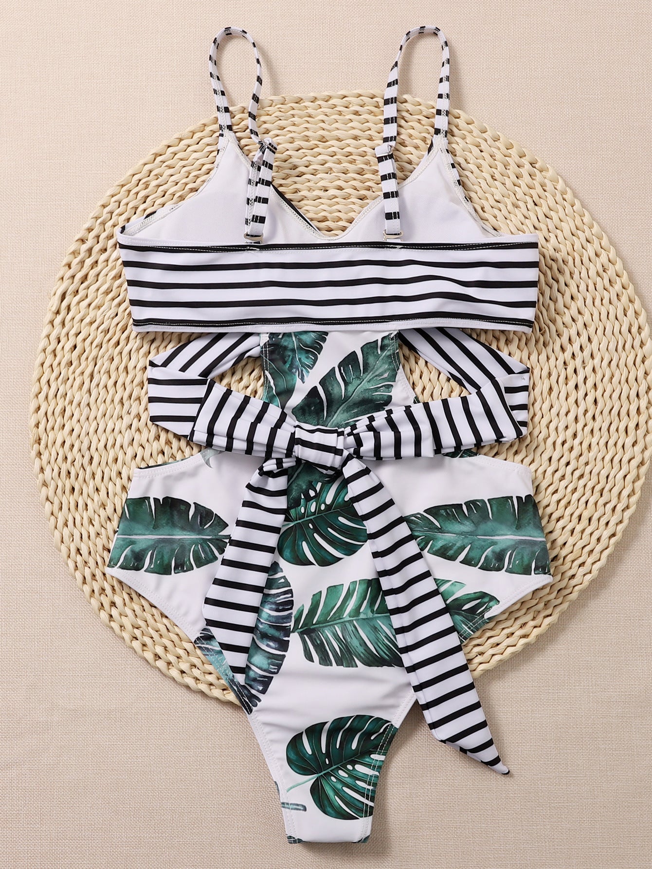 New Leaf Print Bikini trendy European And American Sexy Bikini Manufacturers Ladies One-piece swimsuit