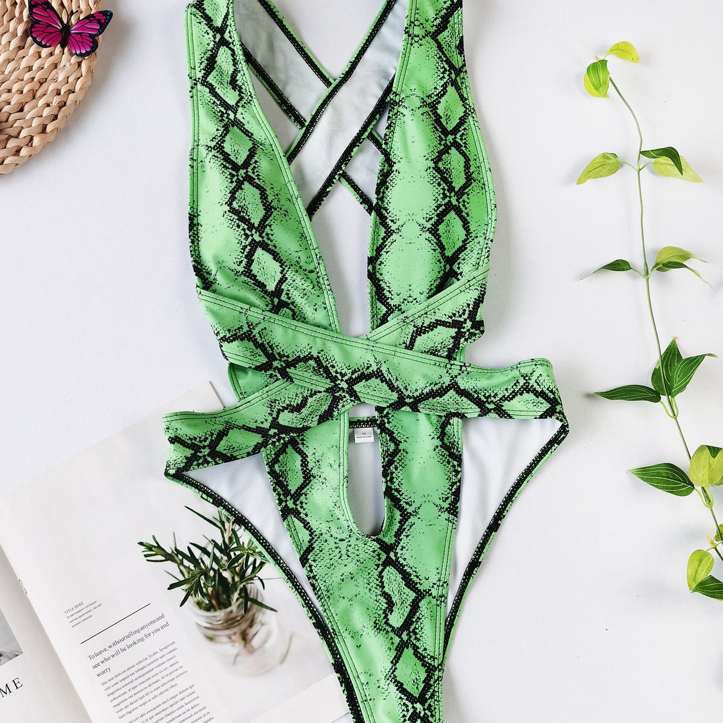 One-Piece Bandage Swimsuit - Sexy High-Cut Bikini Summer Beachwear for Women