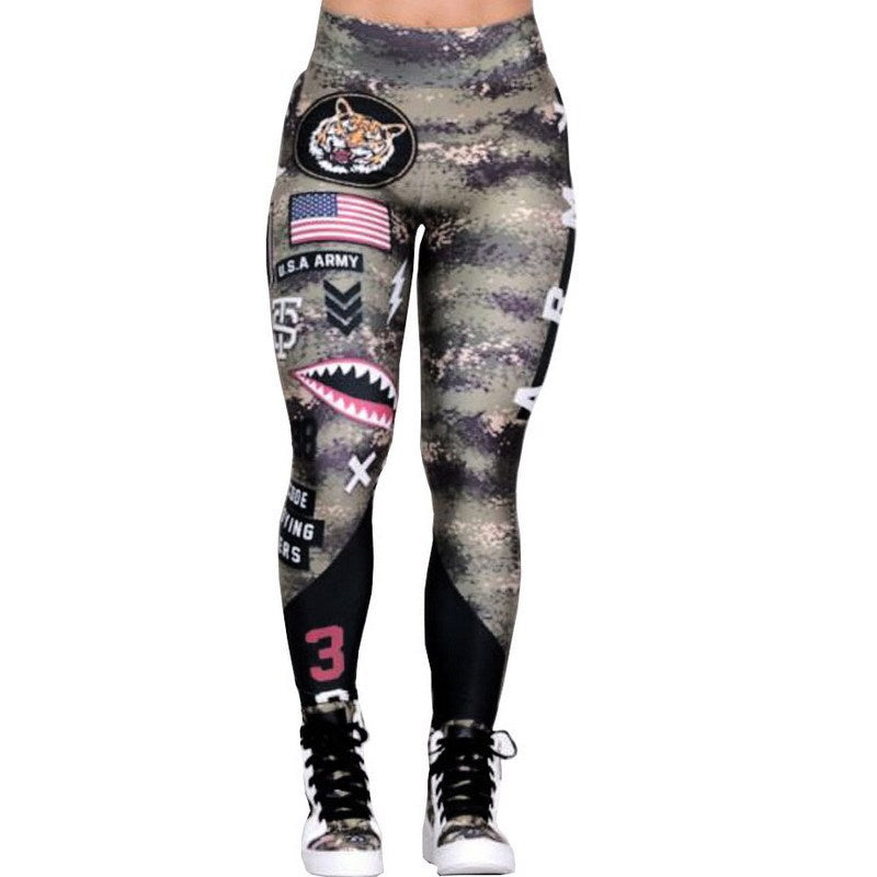 Sport Pants Fitness Leggings Women Gym Army Sportswear trendy