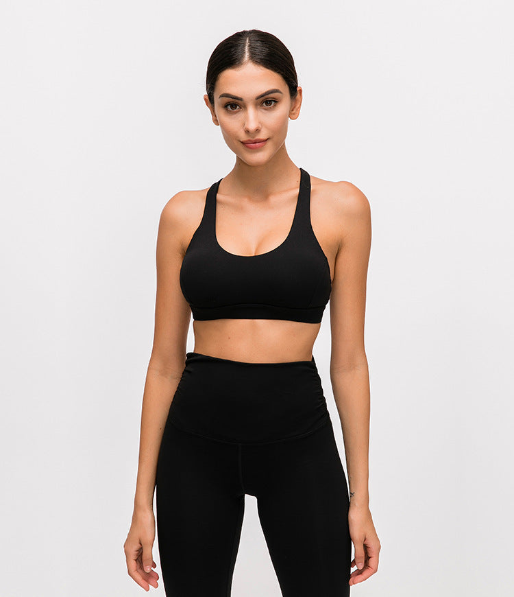 Shockproof Gathered Fitness Vest No Steel Ring Yoga Bra trendy