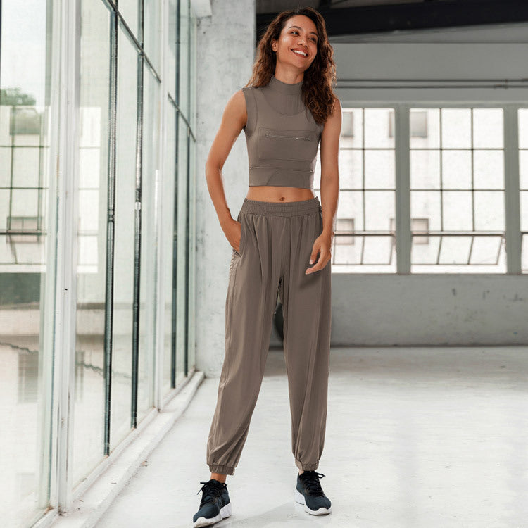 Casual Loose Trousers Running Yoga Fitness Suit trendy