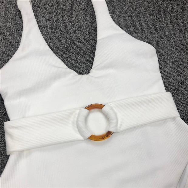 Chic Belt Ring One-Piece Swimsuit | Trendy Swimwear for Summer 2024