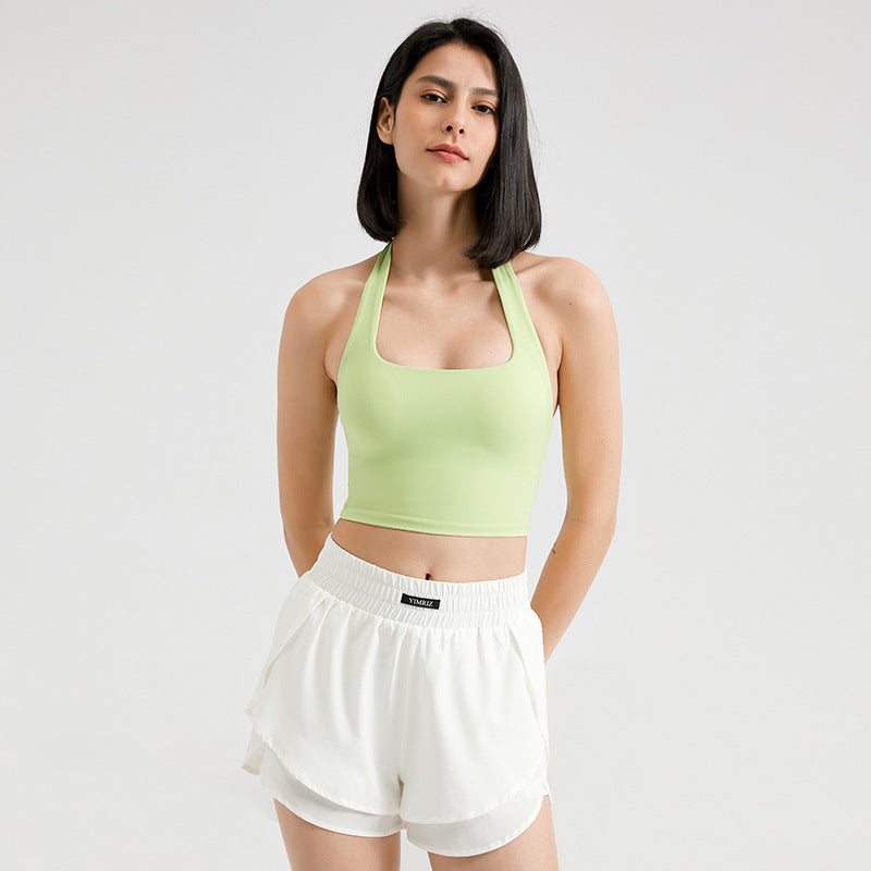 Women's Halter Push-up Running Fitness Bra Outerwear fasion