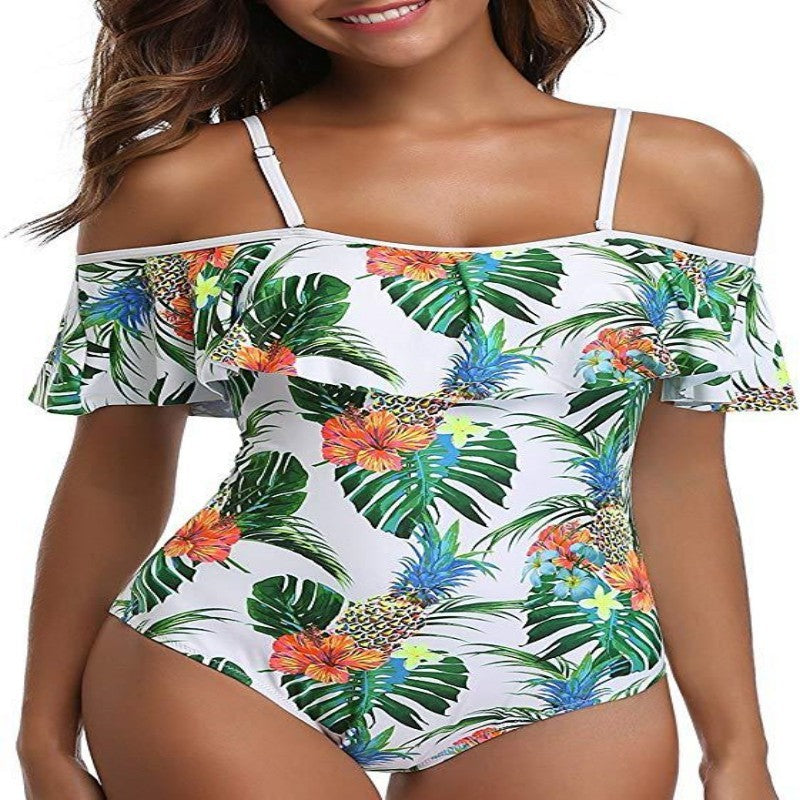 Slim Off Shoulder Women's One-Piece Swimsuit | Elegant & Sexy Swimwear for Beach & Pool