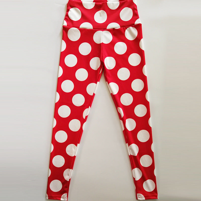 Red bottom white circle leggings trendy