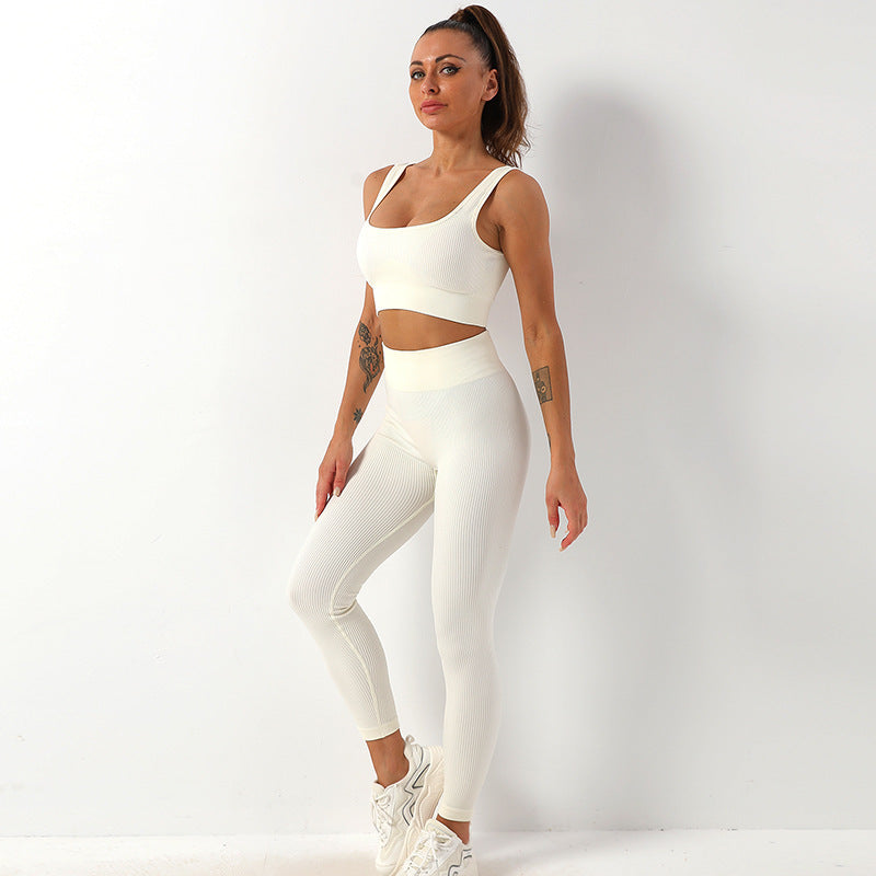 Yoga Sportswear Bra Vest & Hip Lift Trousers Set trendy