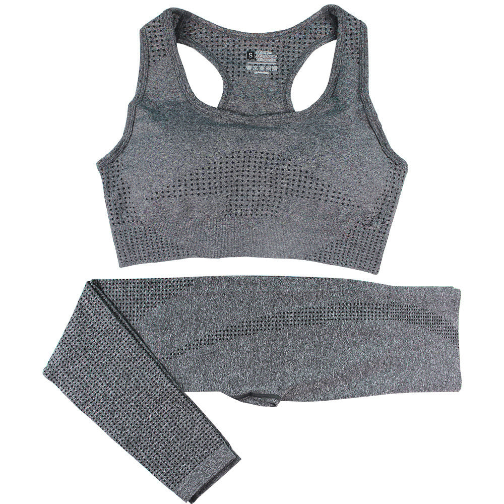 2PCS Seamless Yoga Set Women - High Waist Leggings & Crop Top | Workout Gym Fitness Sportswear