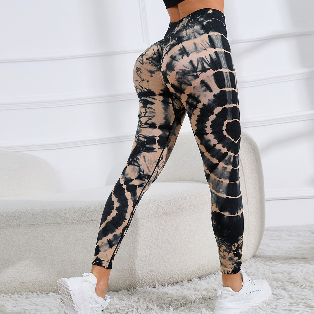 New Tie Dye Printed Yoga Pants Women Seamless High Waist Hip Lifting Fitness Running trendySports Leggings