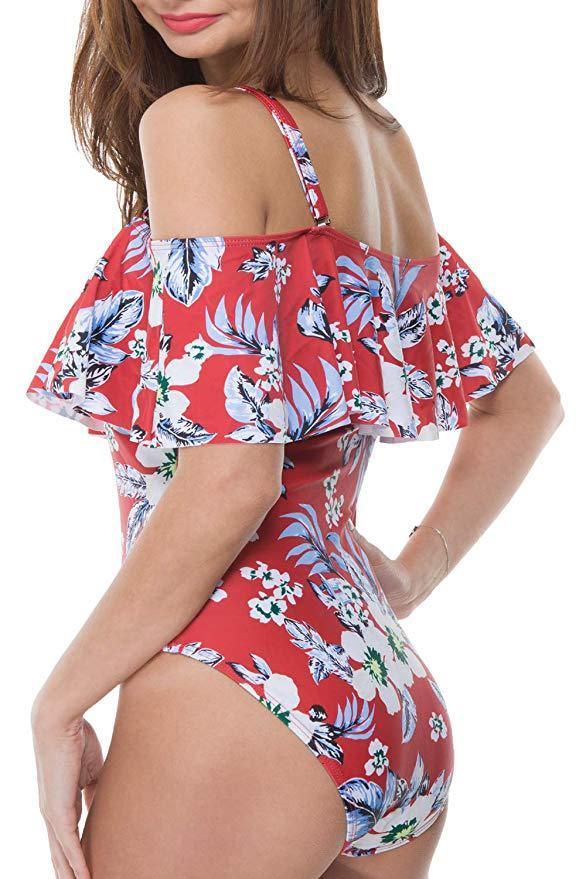 Slim Off Shoulder Women's One-Piece Swimsuit | Elegant & Sexy Swimwear for Beach & Pool