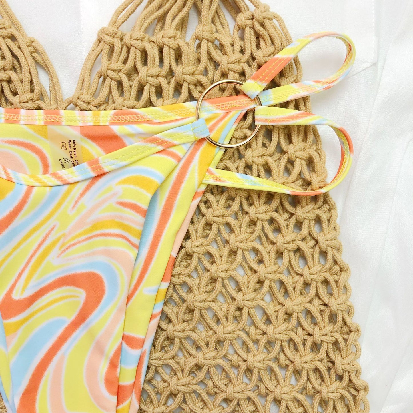 Vibrant Swimwear Colour Printing Three-Piece Set – Stylish & Comfortable Beachwear for Summer