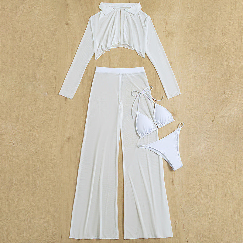 Women's Summer Beach Swimsuit Split Four-piece Set trendy