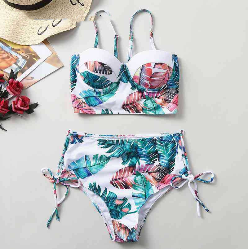 Summer Bikini Set Push Up Swimsuit for Women | Sexy Halter Top & High Waist Bottom | Beach & Pool Ready