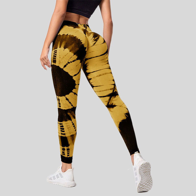 High Waist Elastic Tie-dye Seamless Yoga Pants
