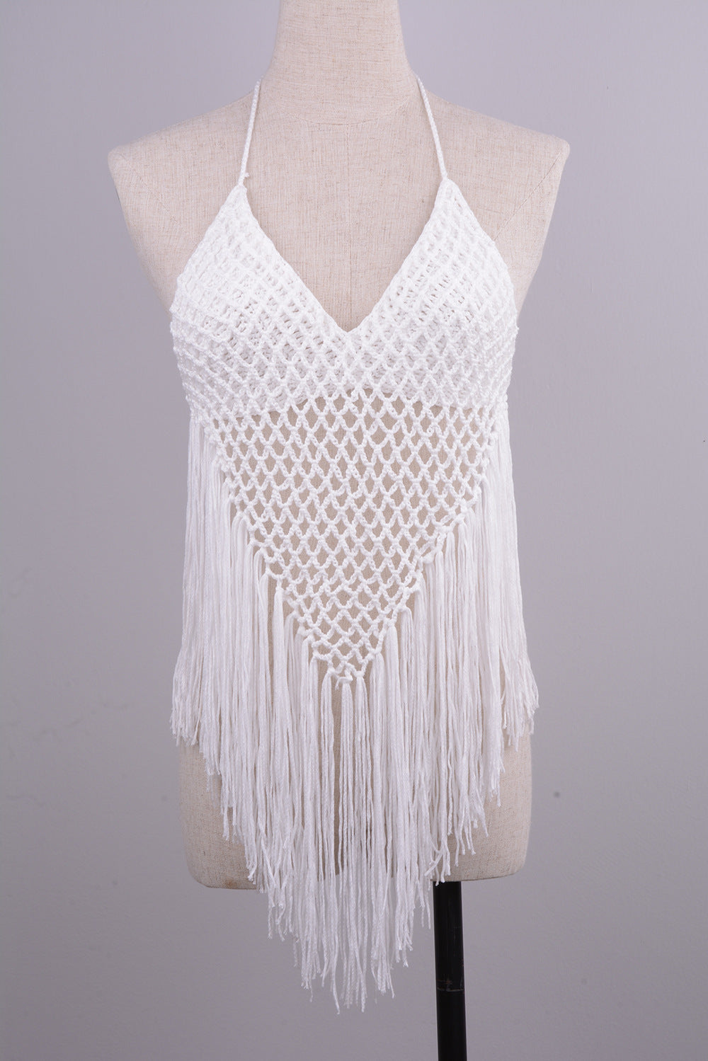 Hand-Woven Beach Hollow Tassel Split Swimsuit Set
