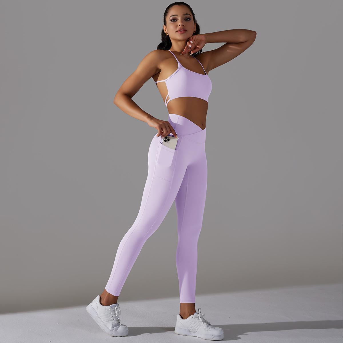 Beauty Back Sports Bra & High Waist Leggings Set – Stylish Activewear for Women