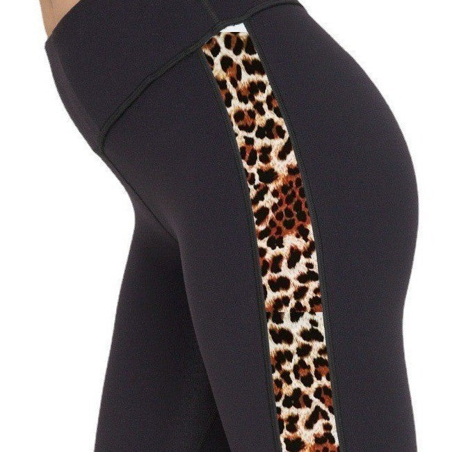 Fitness Leggings Leather Strap Stitching Nine Points Yoga Pants new fashion