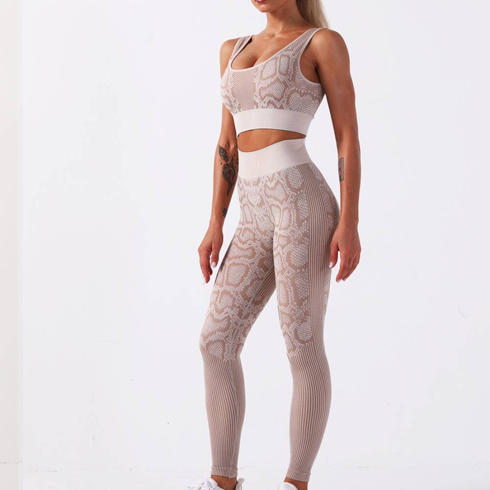 Sports seamless fitness snake suit trendy