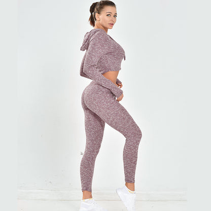 New Sexy Navel Knitted Fitness Sports Suit trendy