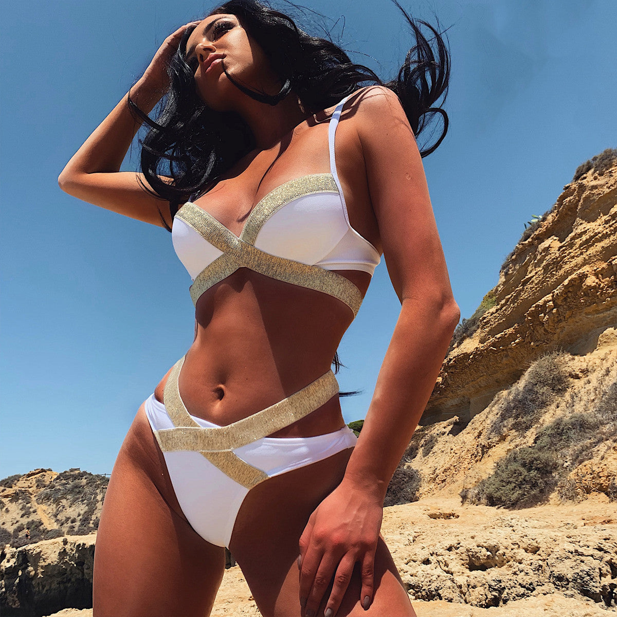 Ribbon high waist bikini trendy