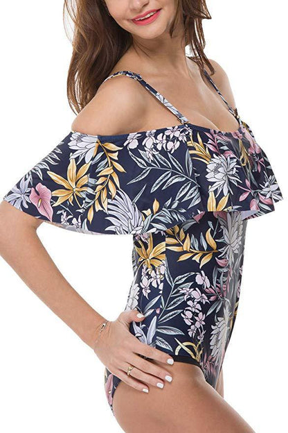 Slim Off Shoulder Women's One-Piece Swimsuit | Elegant & Sexy Swimwear for Beach & Pool
