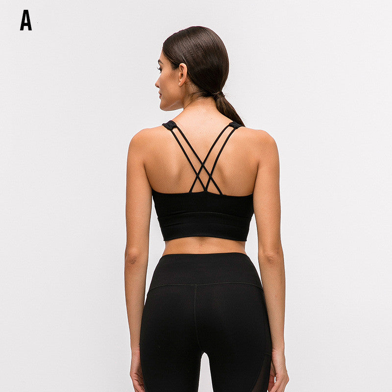 Sports bra fitness shockproof running bra without steel ring trendy