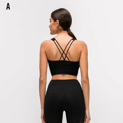 Sports bra fitness shockproof running bra without steel ring trendy