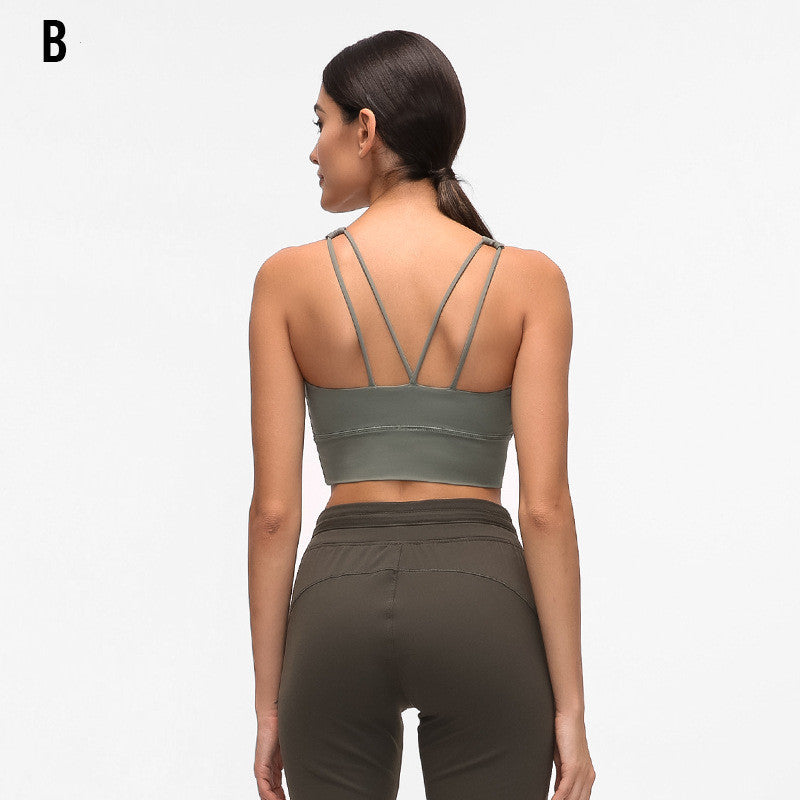 Sports bra fitness shockproof running bra without steel ring trendy
