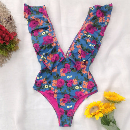 Chic Conservative One-Piece Swimsuit with Elegant Ruffle Detail – Modest, Flattering, and Stylish