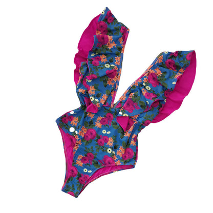 Chic Conservative One-Piece Swimsuit with Elegant Ruffle Detail – Modest, Flattering, and Stylish