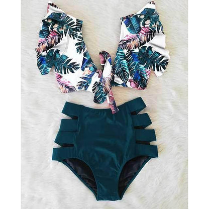 Cross-BorderRuffle Bikini Hih Waist Swimwear Women Swimsuit fashion