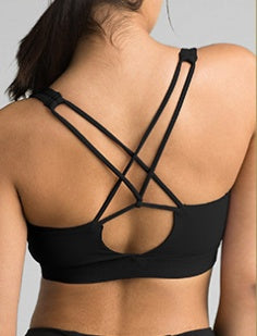 New Nude Feeling No Steel Ring Cross Beautiful Back Yoga Bra Fitness Running Gathering Sports Underwear Women