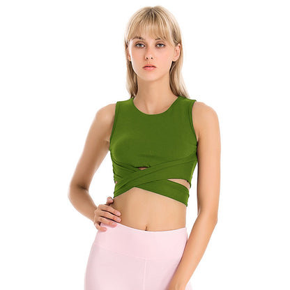 Lace-up Vest Running Fitness Halter Underwear Yoga Bra trendy