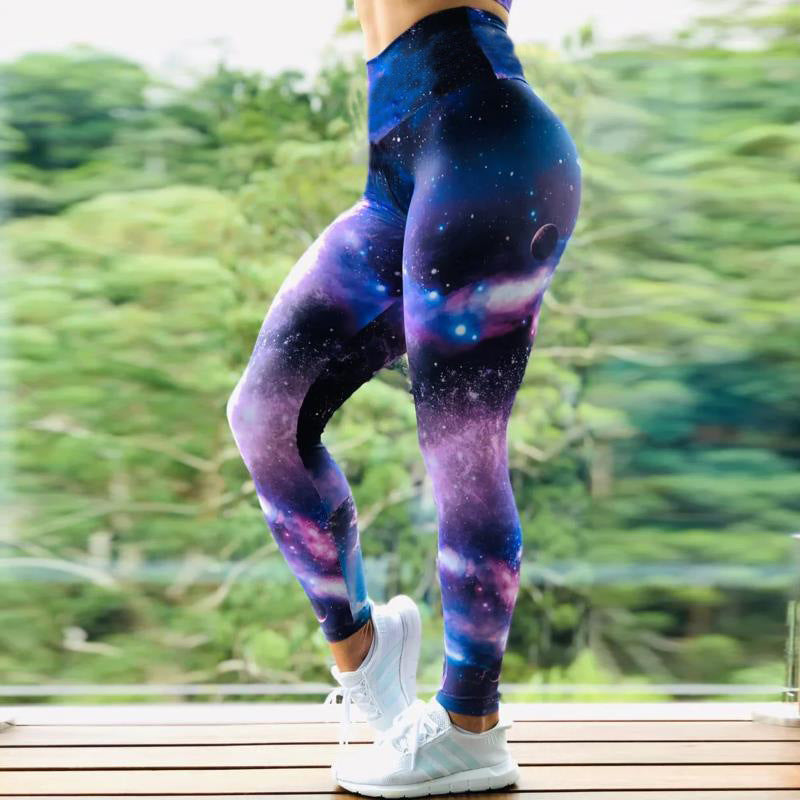 Fitness High Elastic Sports Leggings trendy Training Abstract Ink Pattern High Waist Yoga Leggings