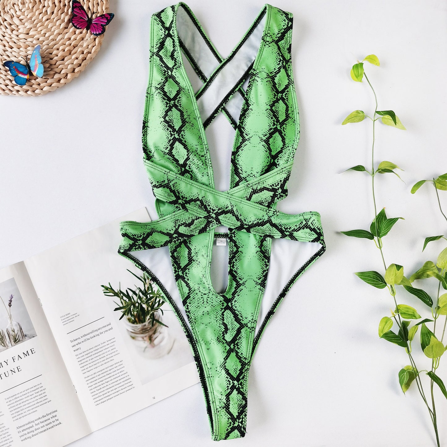 One-Piece Bandage Swimsuit - Sexy High-Cut Bikini Summer Beachwear for Women