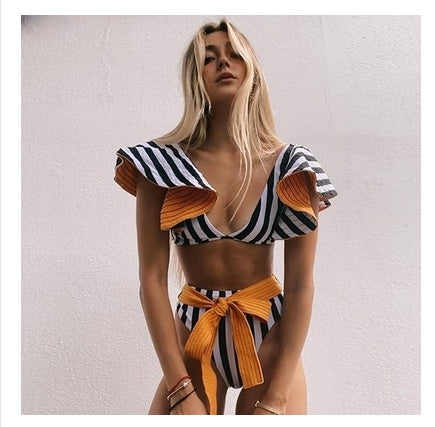 Swimwear Swimsuit Women Bikini Sexy Swimming Red High Waist trendy