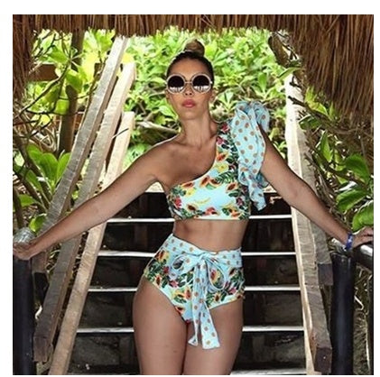 Swimwear Swimsuit Women Bikini Sexy Swimming Red High Waist trendy