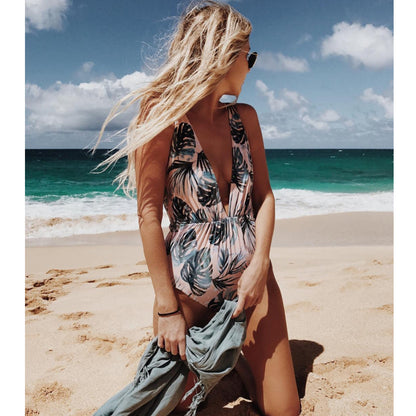 One-piece Swimsuit Deep V Sexy Bikini trendy
