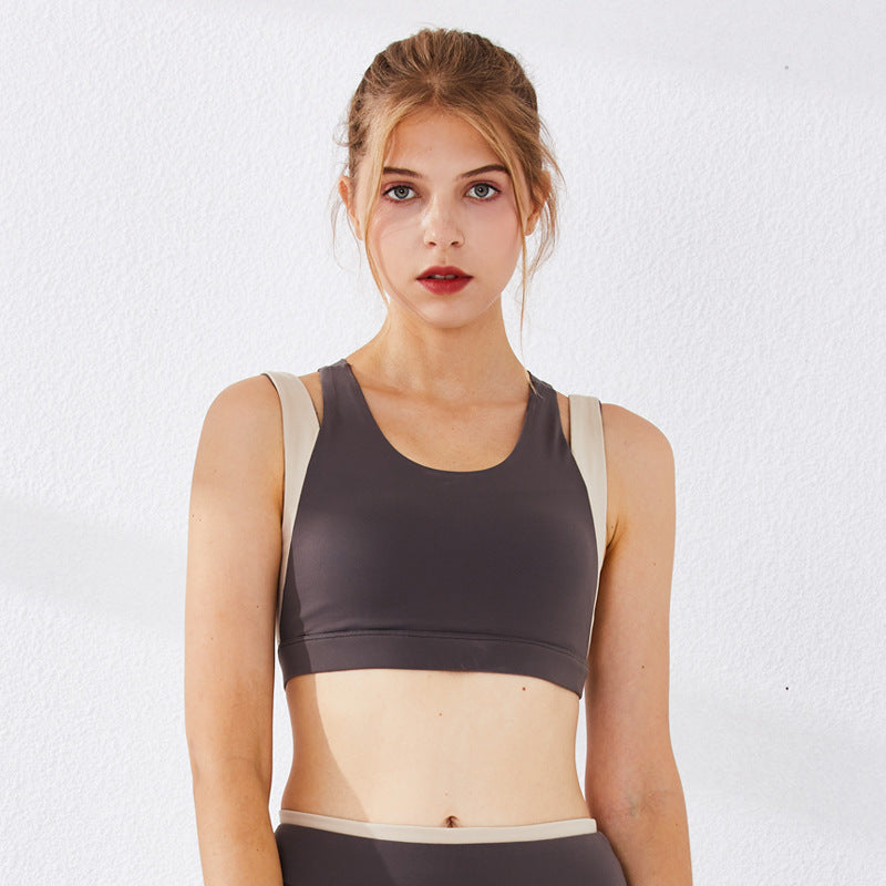 Cross-back bra with double straps