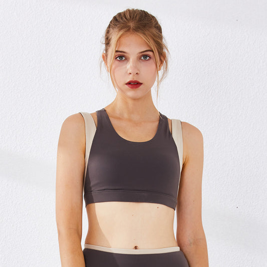 Cross-back bra with double straps