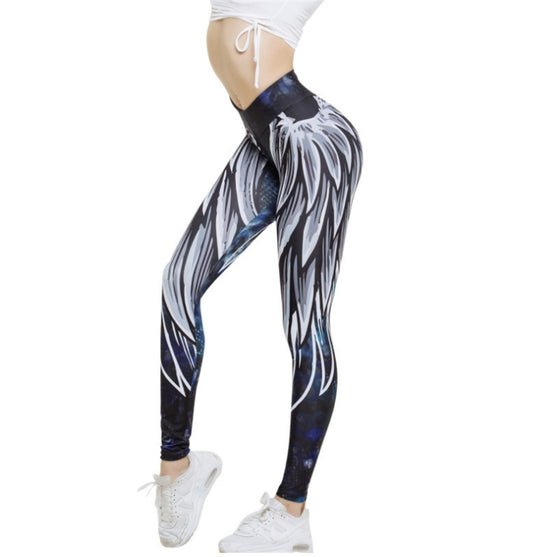 3D Wings Digital Print Yoga Leggings trendy
