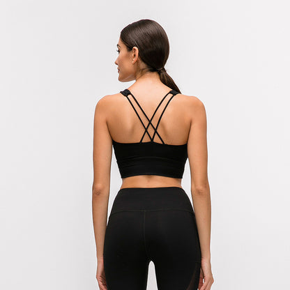 Sports bra fitness shockproof running bra without steel ring trendy
