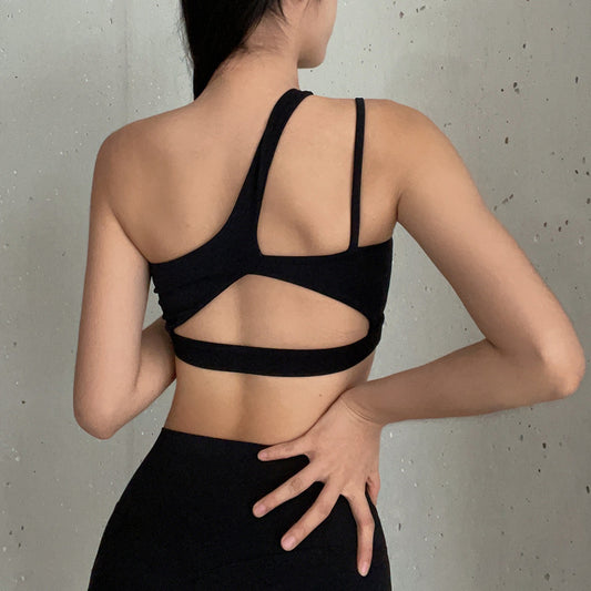 One Shoulder Sports Underwear Women's Yoga Bra Vest trendy