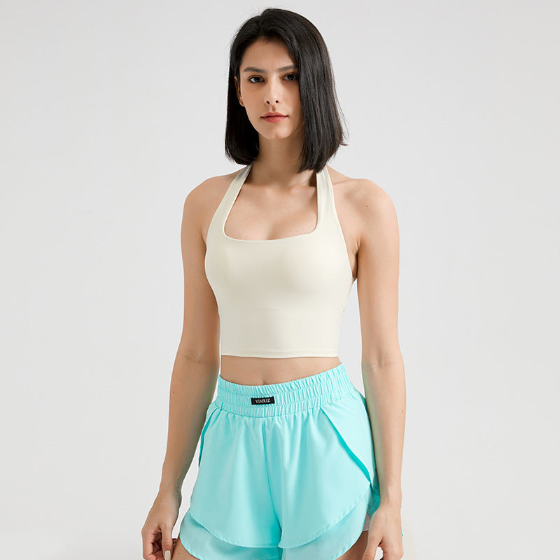 Women's Halter Push-up Running Fitness Bra Outerwear fasion