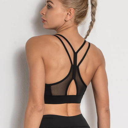 Mesh Stitching Thin Strap Beauty Back Fitness Underwear