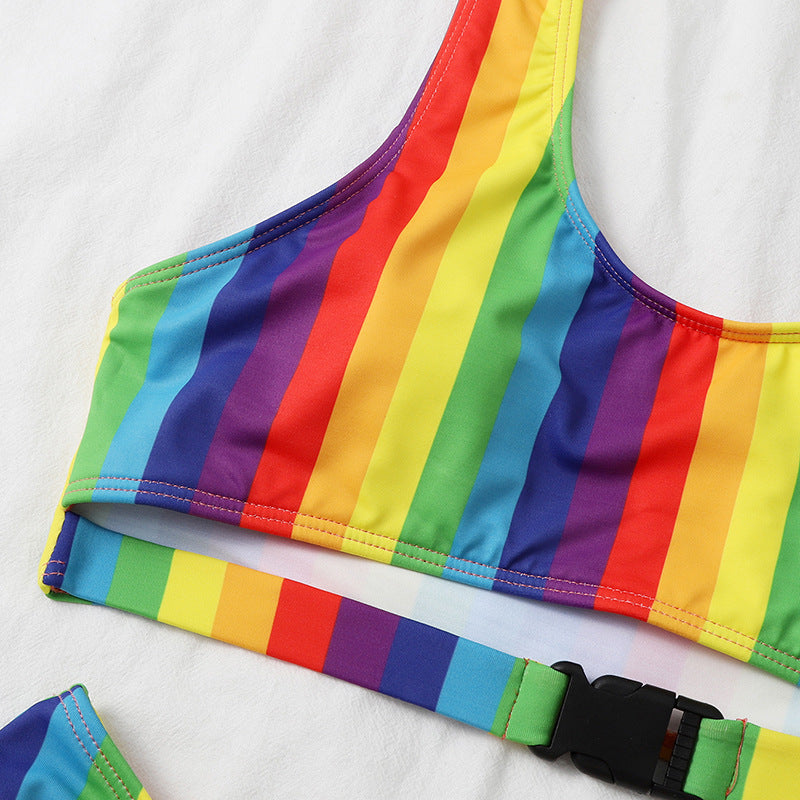 Split Rainbow Bar Women's Bikini trendy