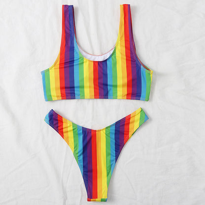 Split Rainbow Bar Women's Bikini trendy