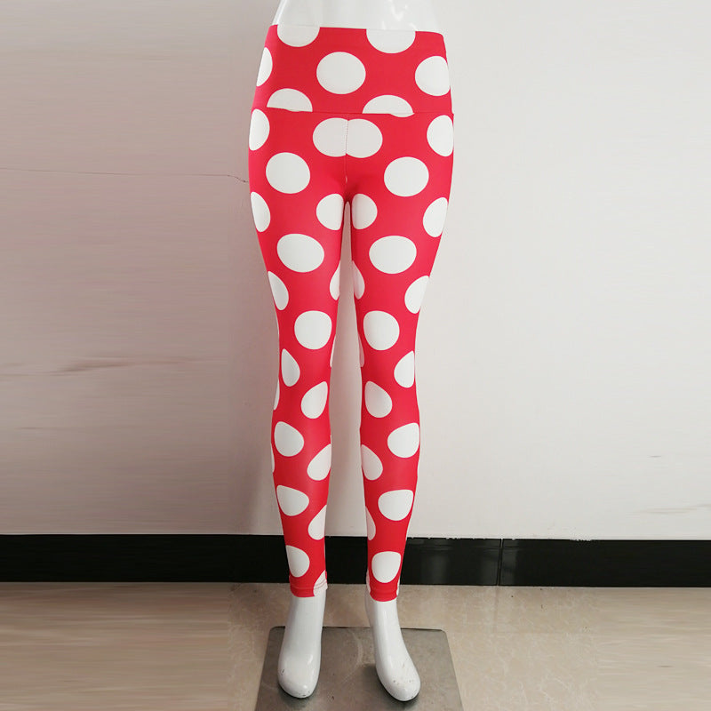Red bottom white circle leggings trendy