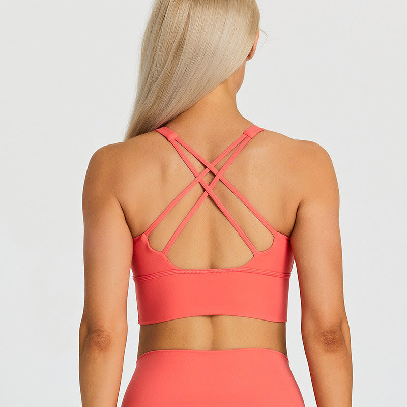 Fitness Bra With Chest Pad Cross Beauty Back Exercise Underwear fashion